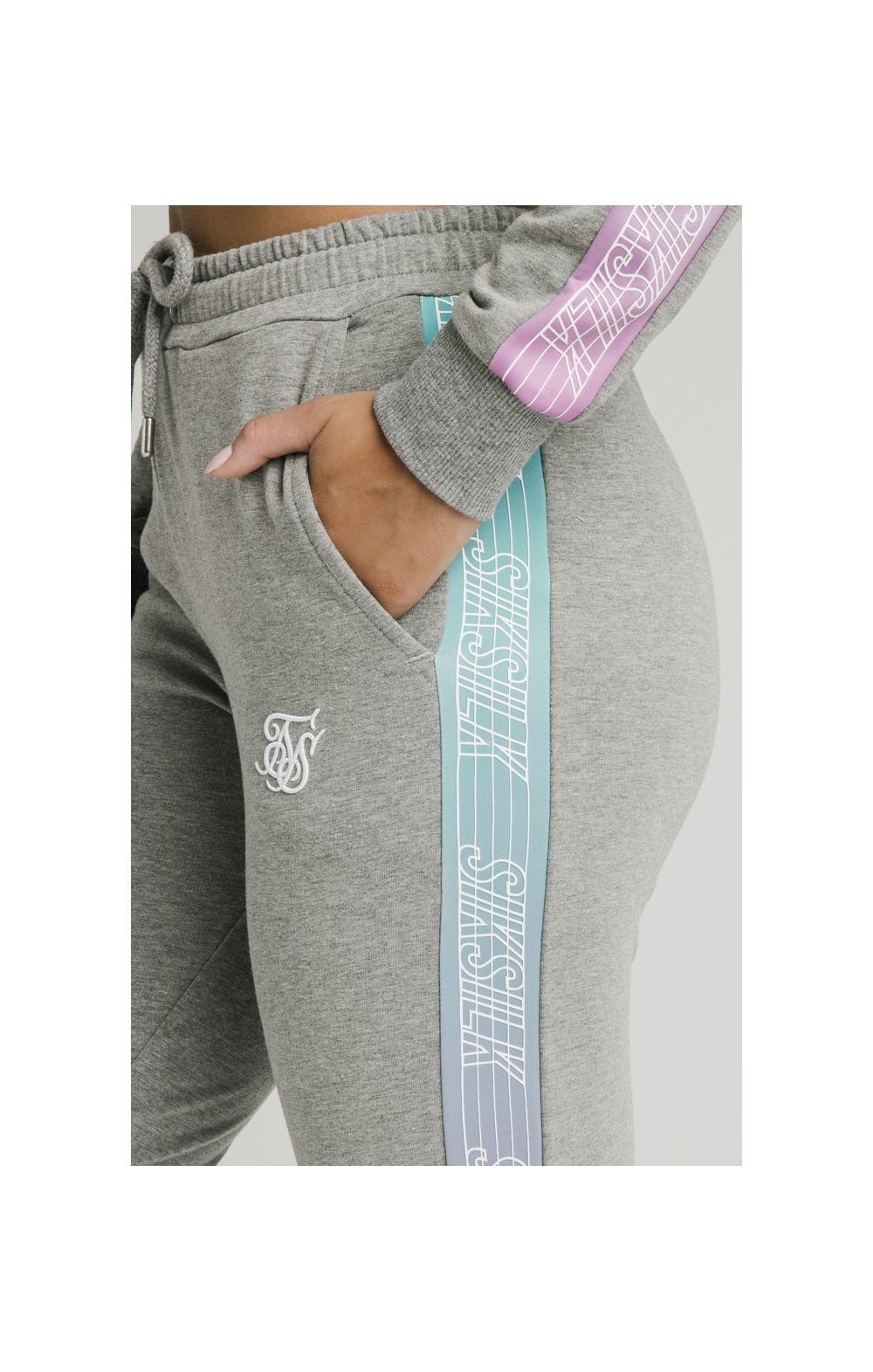 SikSilk Fade Runner Track Pants - Grey Marl (2)