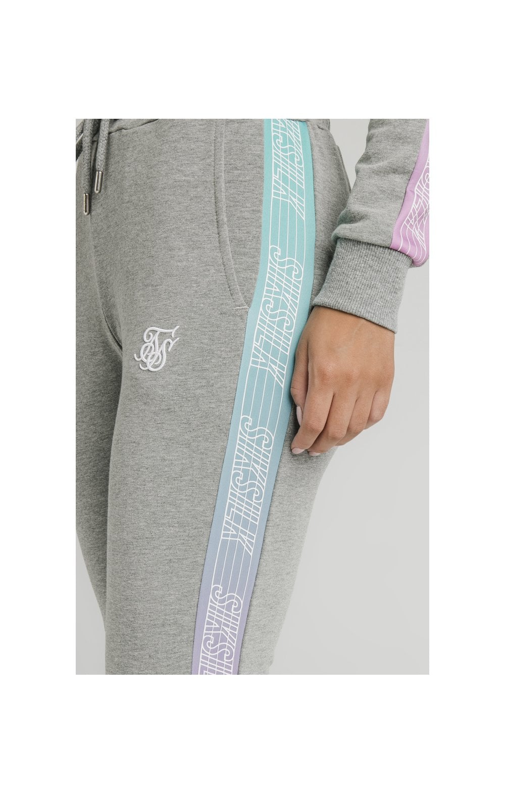 SikSilk Fade Runner Track Pants - Grey Marl (3)