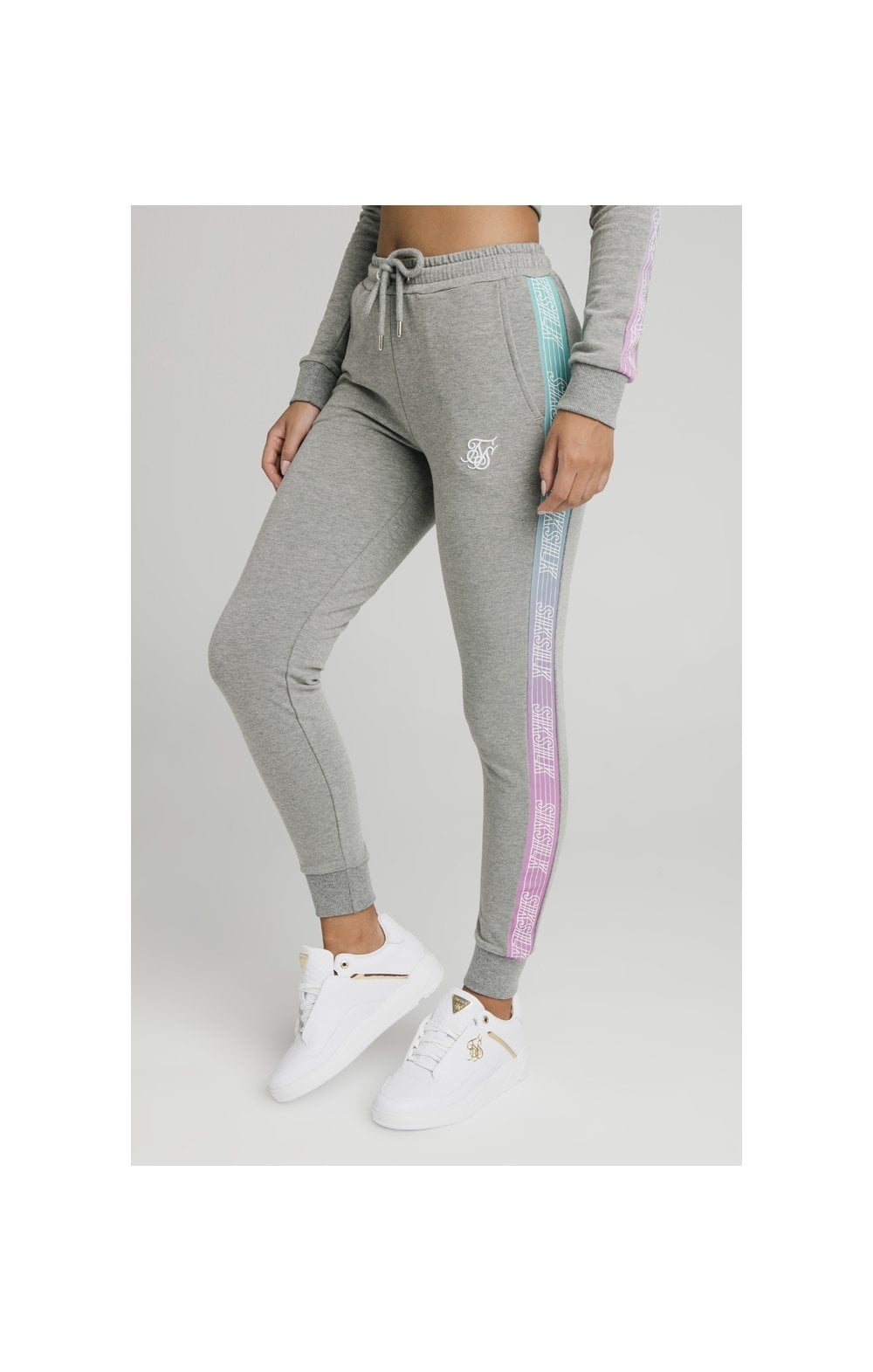 SikSilk Fade Runner Track Pants - Grey Marl (5)