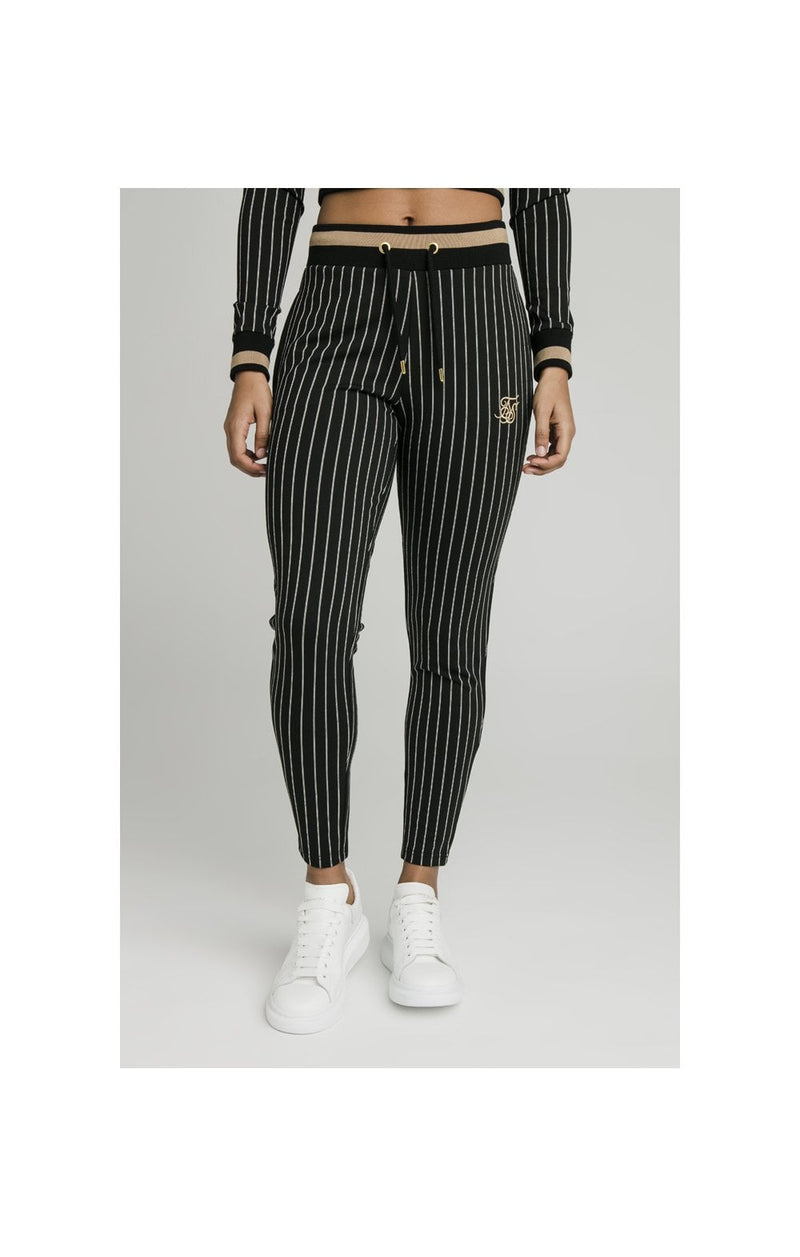 SikSilk Baseball Stripe Joggers - Black