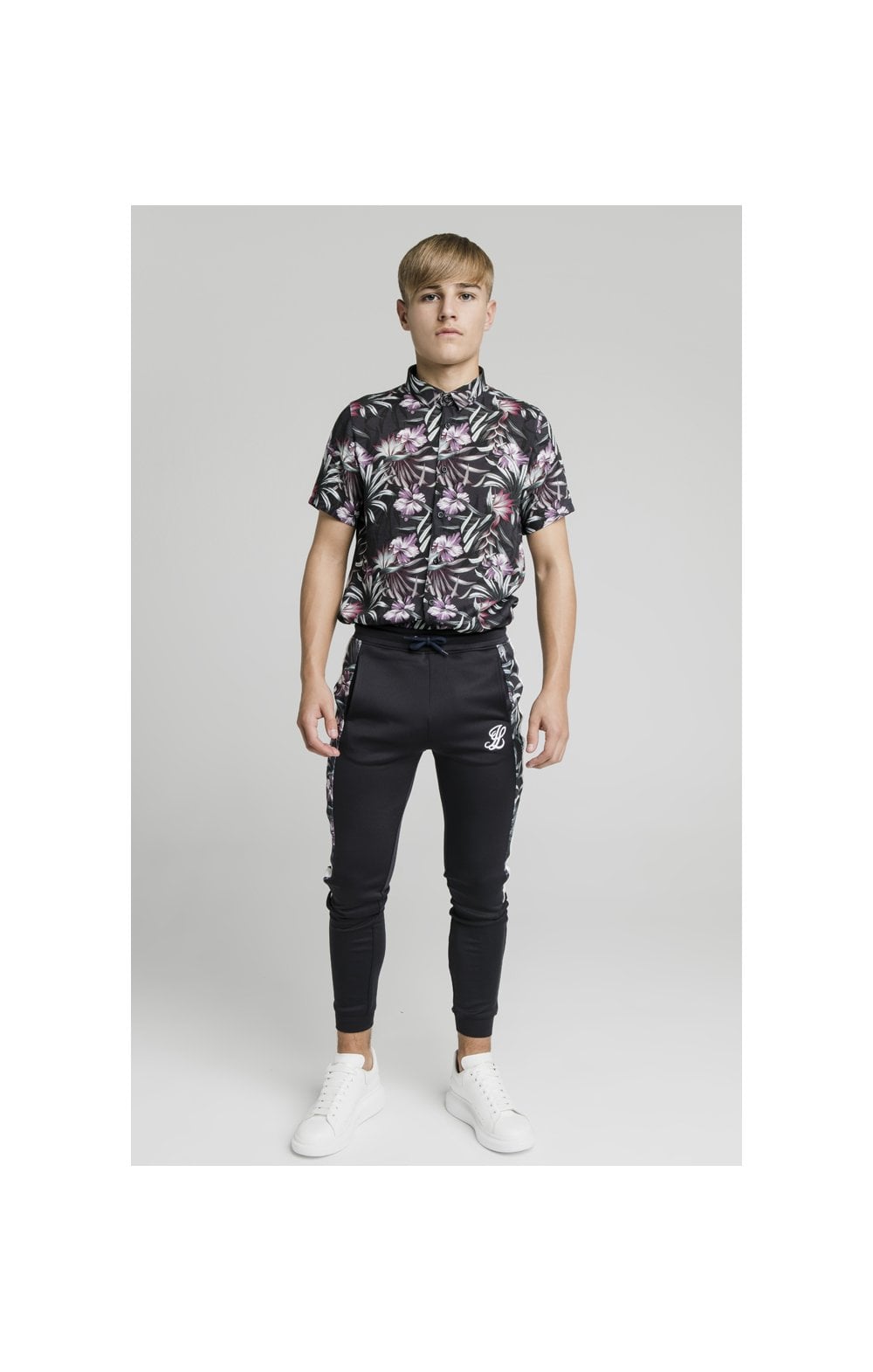 Load image into Gallery viewer, Illusive London Dark Tropical Tape Pants - Navy