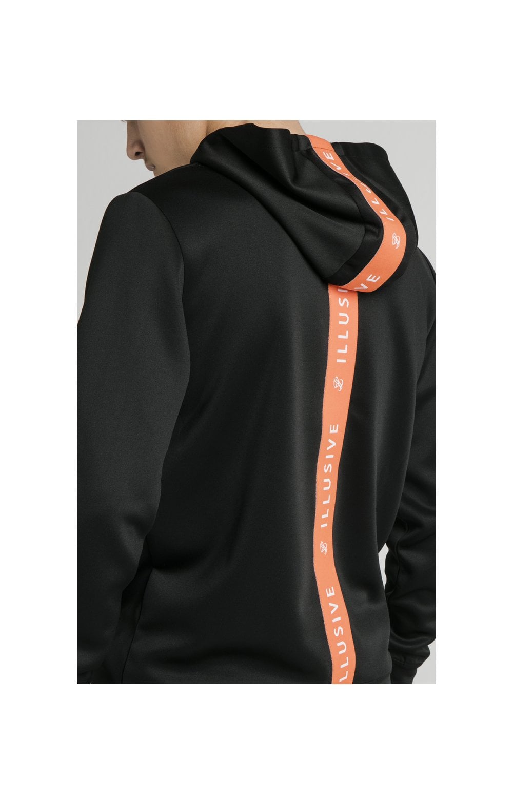 Illusive London Back Tape Zip Through Hoodie - Black (1)