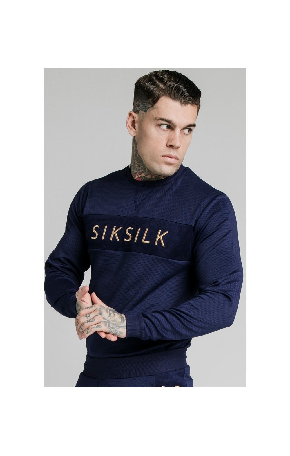 Sik silk hot sale navy tracksuit