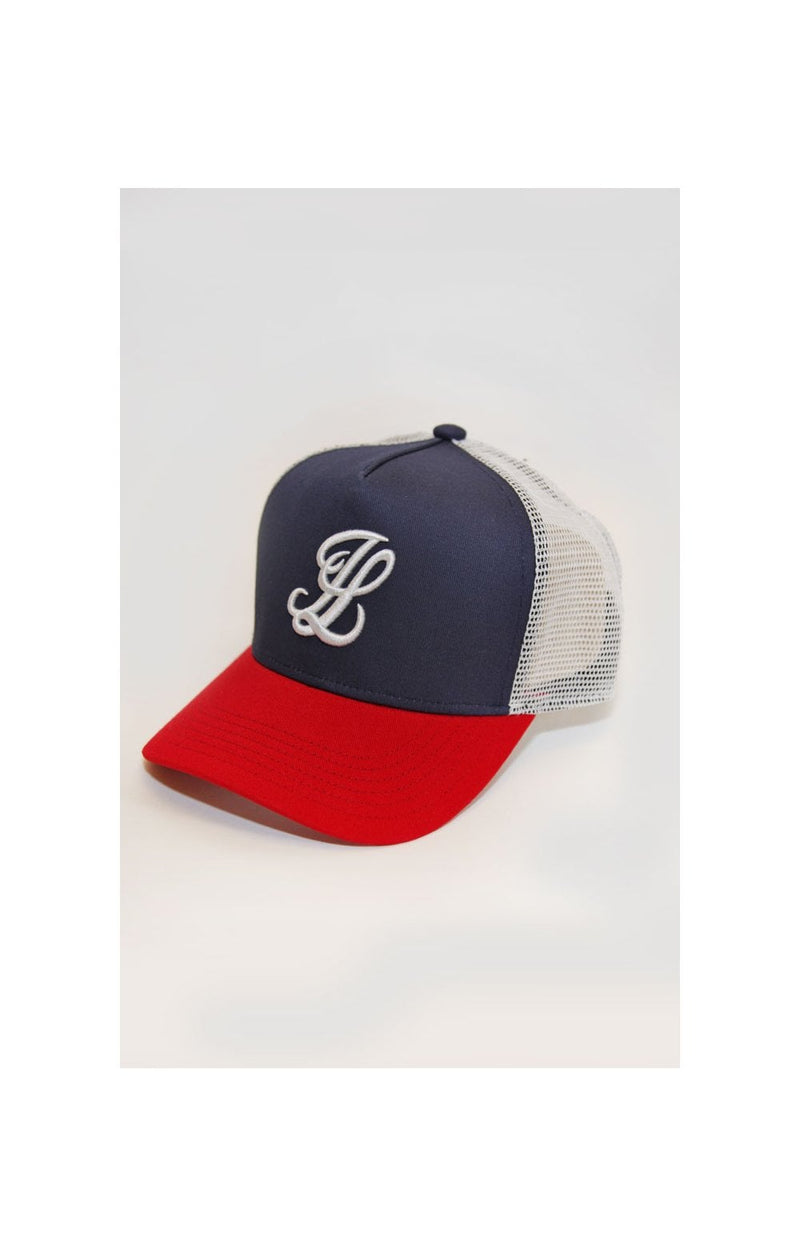 Illusive London Mesh Trucker - Navy,Red & White
