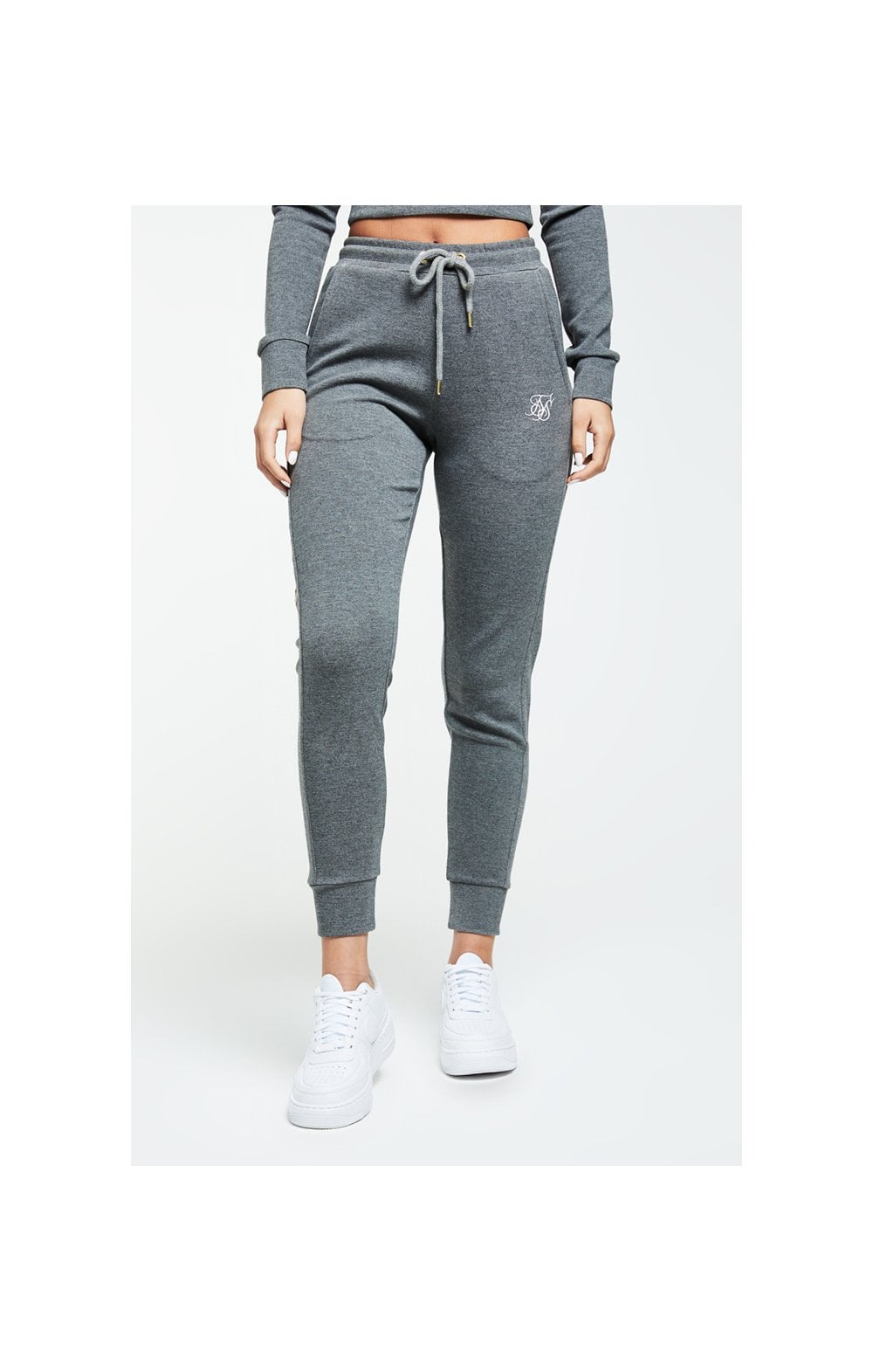 SikSilk Colour Signature Track Pants - Dark Grey Marl