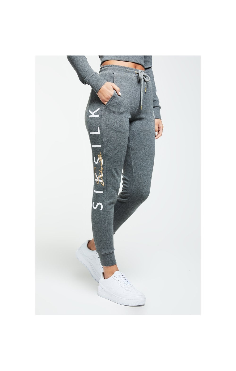 SikSilk Colour Signature Track Pants - Dark Grey Marl (2)