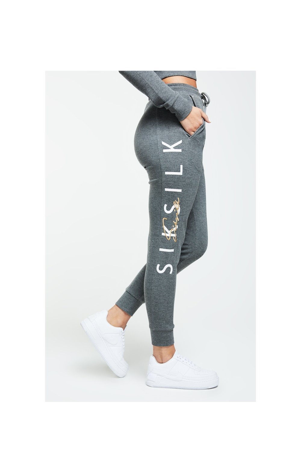 SikSilk Colour Signature Track Pants - Dark Grey Marl (3)