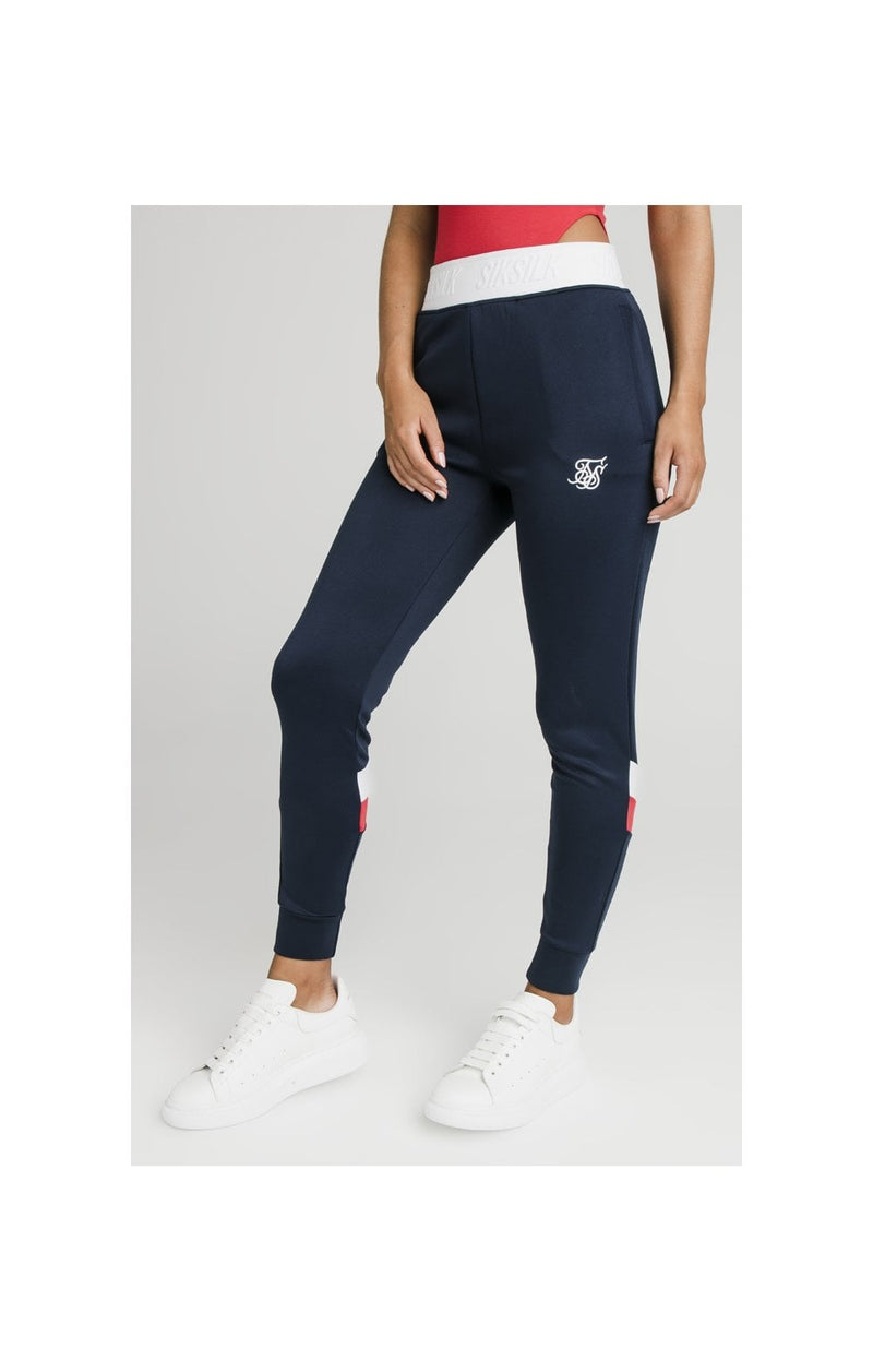 SikSilk Retro Sport Taped Joggers - Navy