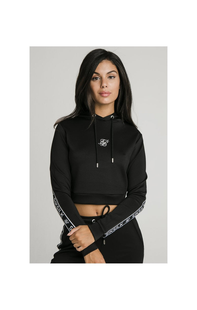 SikSilk Arc Tech Cropped Track Top - Black