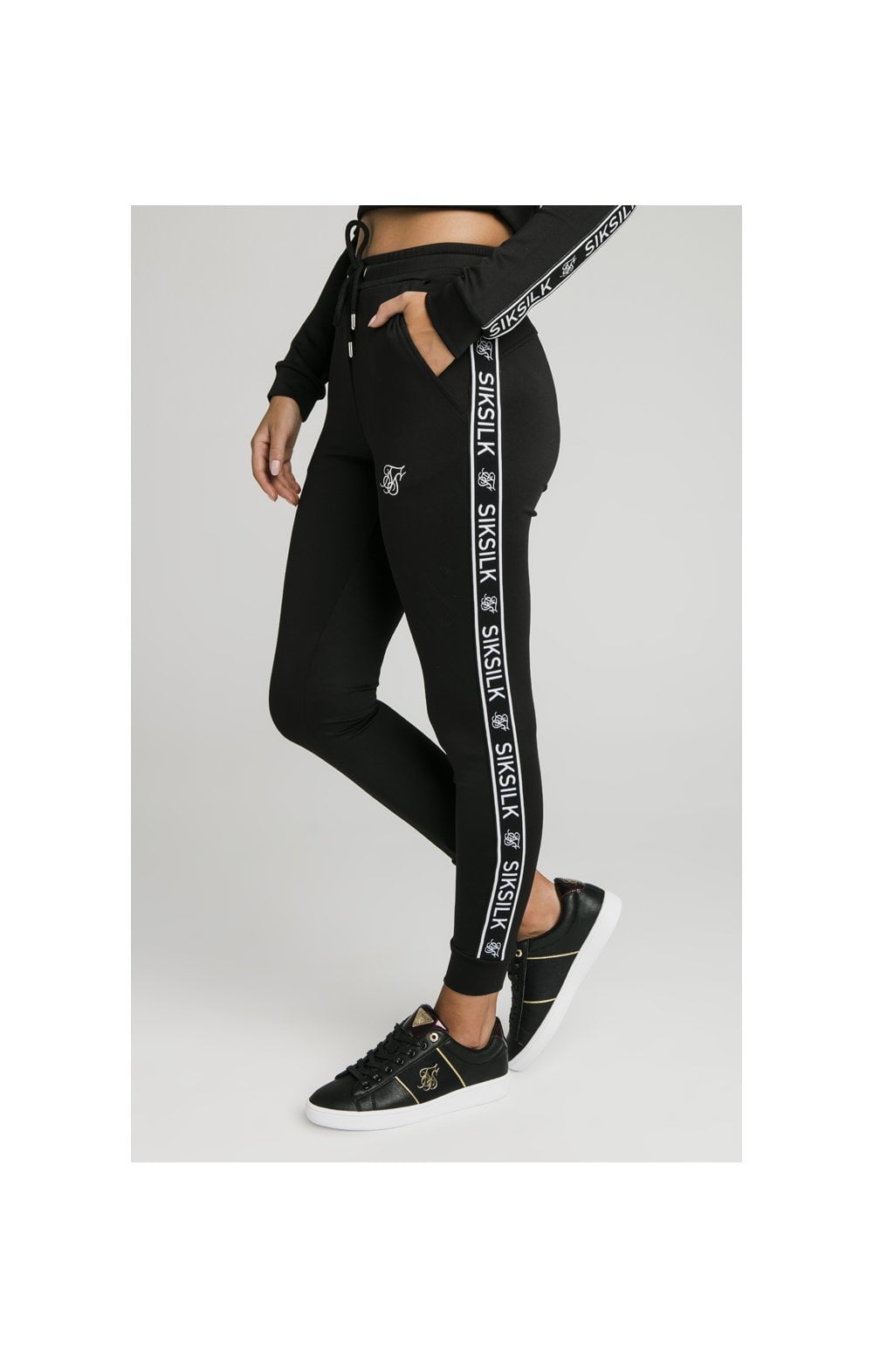 Load image into Gallery viewer, SikSilk Arc Tech Cropped Track Pants - Black