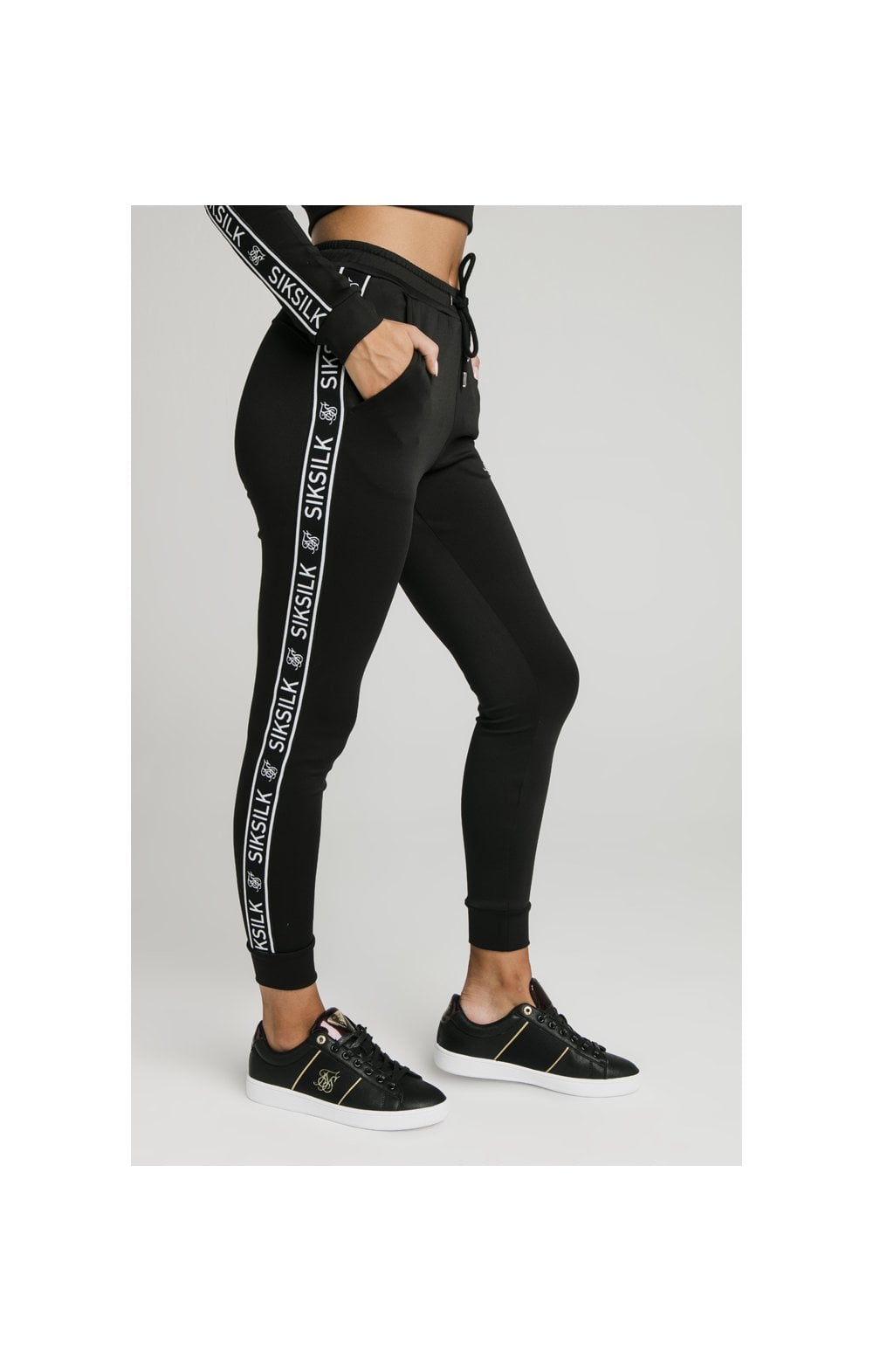 Load image into Gallery viewer, SikSilk Arc Tech Cropped Track Pants - Black (1)