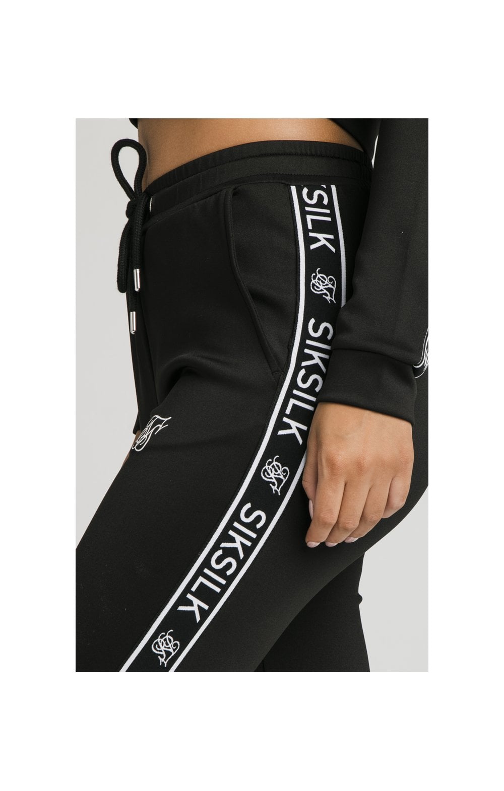 SikSilk Arc Tech Cropped Track Pants - Black (2)