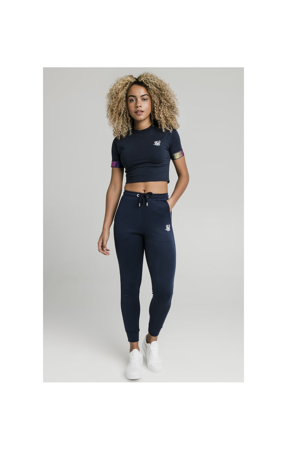 SikSilk Rainbow Runner Track Pants - Navy (2)