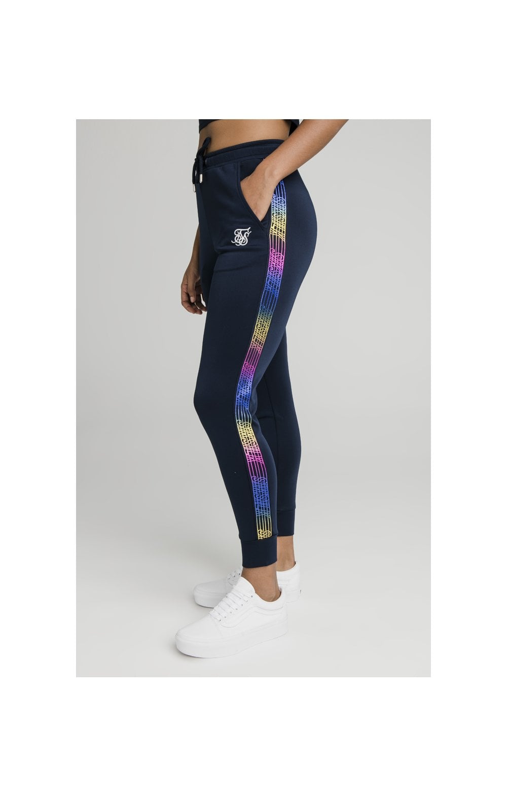 SikSilk Rainbow Runner Track Pants - Navy (5)