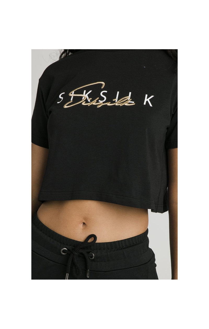 SikSilk Colour Signature Crop Tee - Black (1)