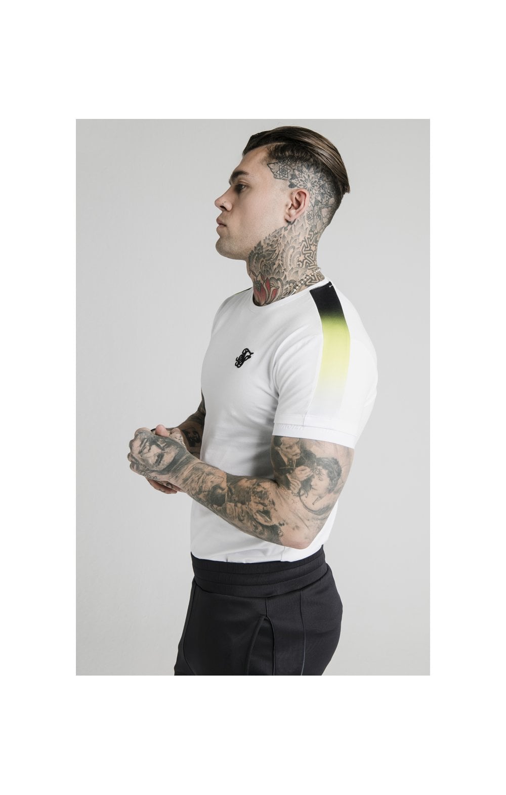Load image into Gallery viewer, SikSilk S/S Fade Panel Tech Tee - White (1)
