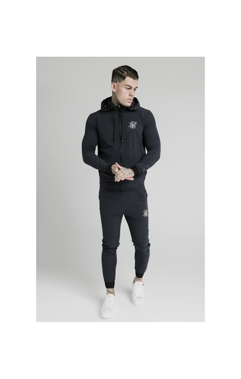 SikSilk Agility Poly Rib Zip Through Hoodie - Midnight Navy (2)