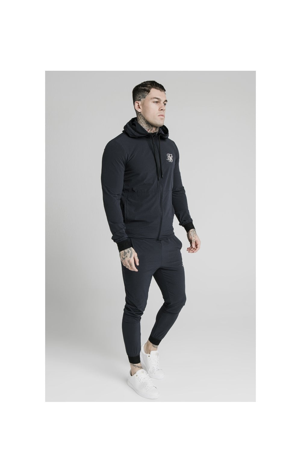 Load image into Gallery viewer, SikSilk Agility Poly Rib Zip Through Hoodie - Midnight Navy (3)