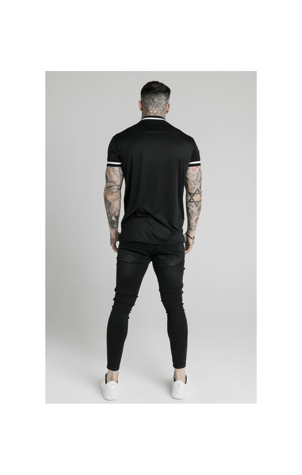 Load image into Gallery viewer, SikSilk S/S Poly Rib Collar Tee - Black (4)