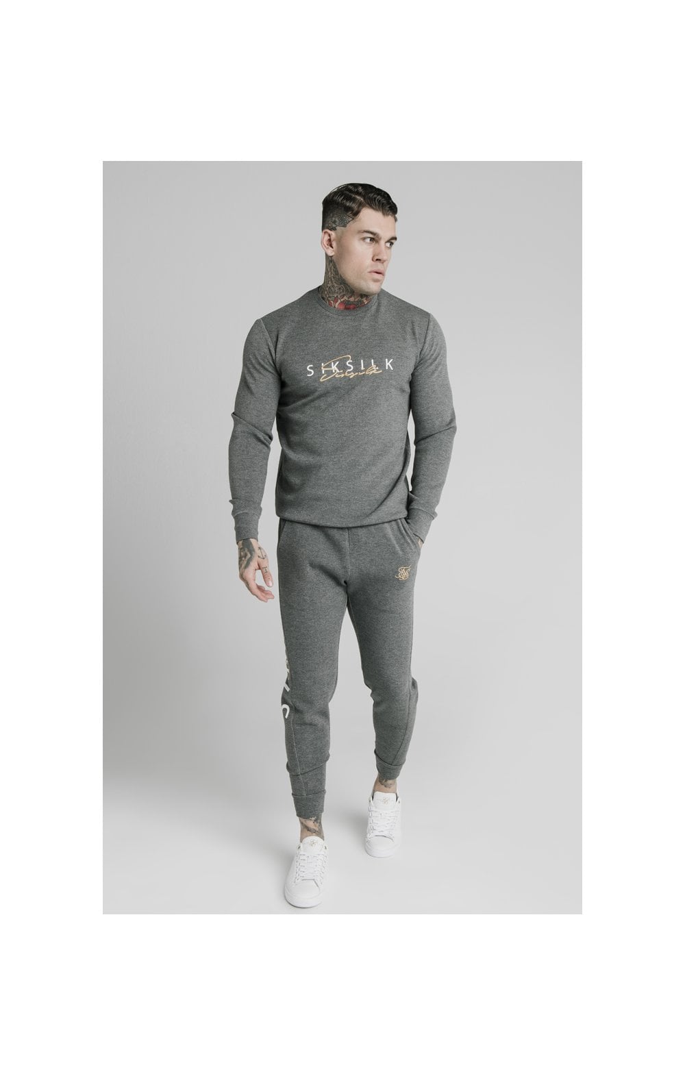 SikSilk Fitted Signature Track Pants - Grey (1)