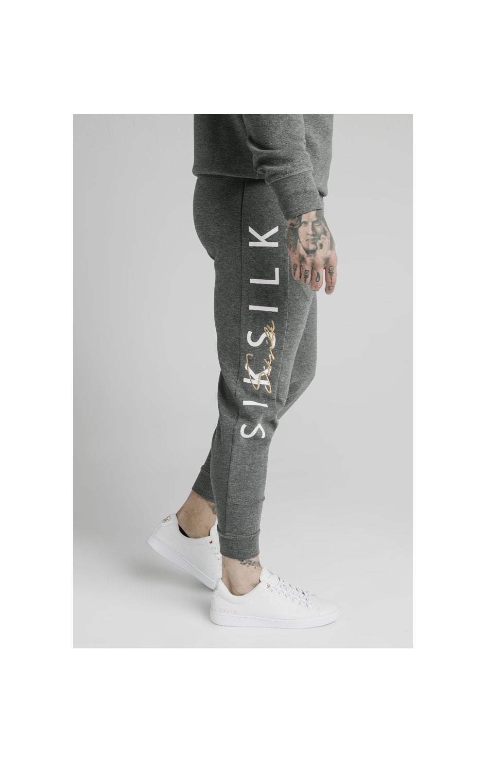 SikSilk Fitted Signature Track Pants - Grey (2)