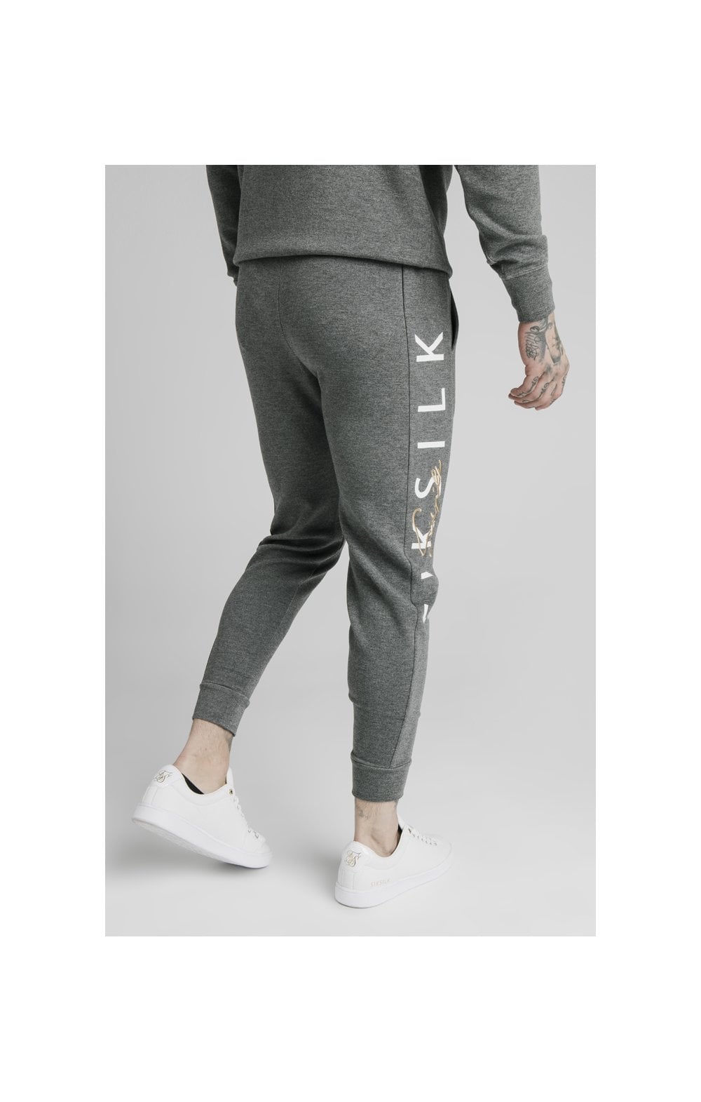 SikSilk Fitted Signature Track Pants - Grey (4)