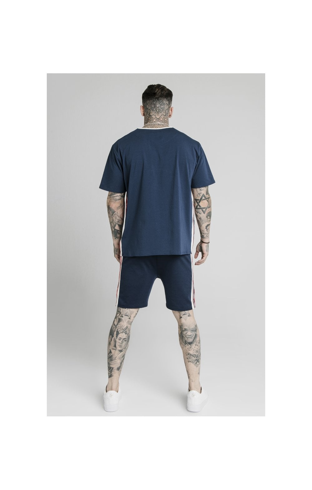 SikSilk S/S Essential Retro Tape Tee - Navy (4)