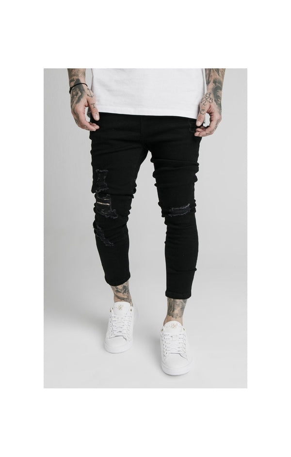 SikSilk Ultra Drop Crotch Jeans - Black