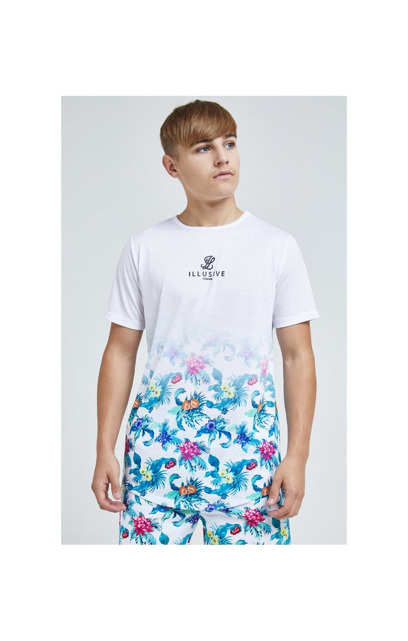 Illusive London Fade Tee – White & Floral