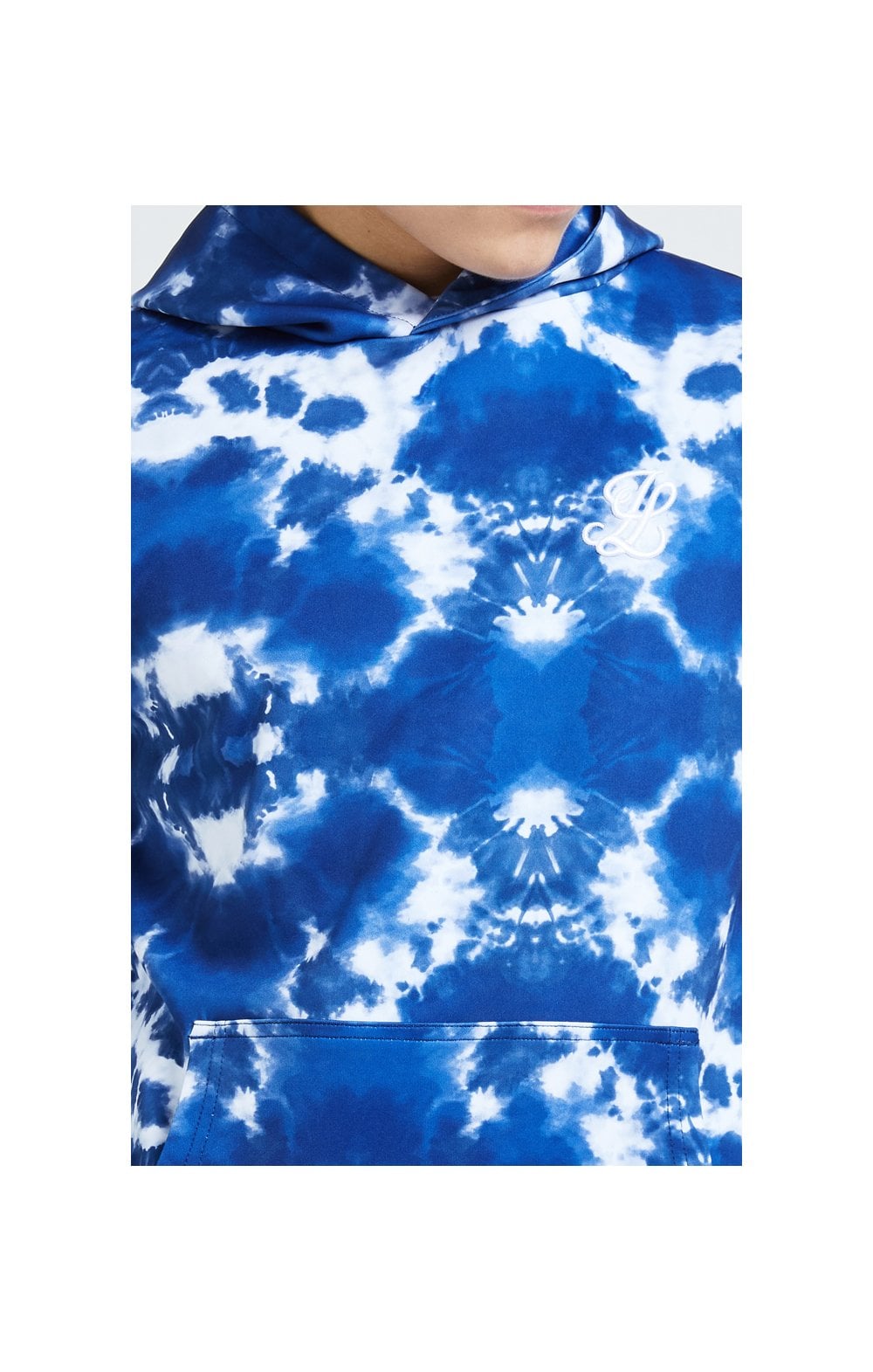 Illusive London Tie Dye Print Hoodie - Blue & White (1)