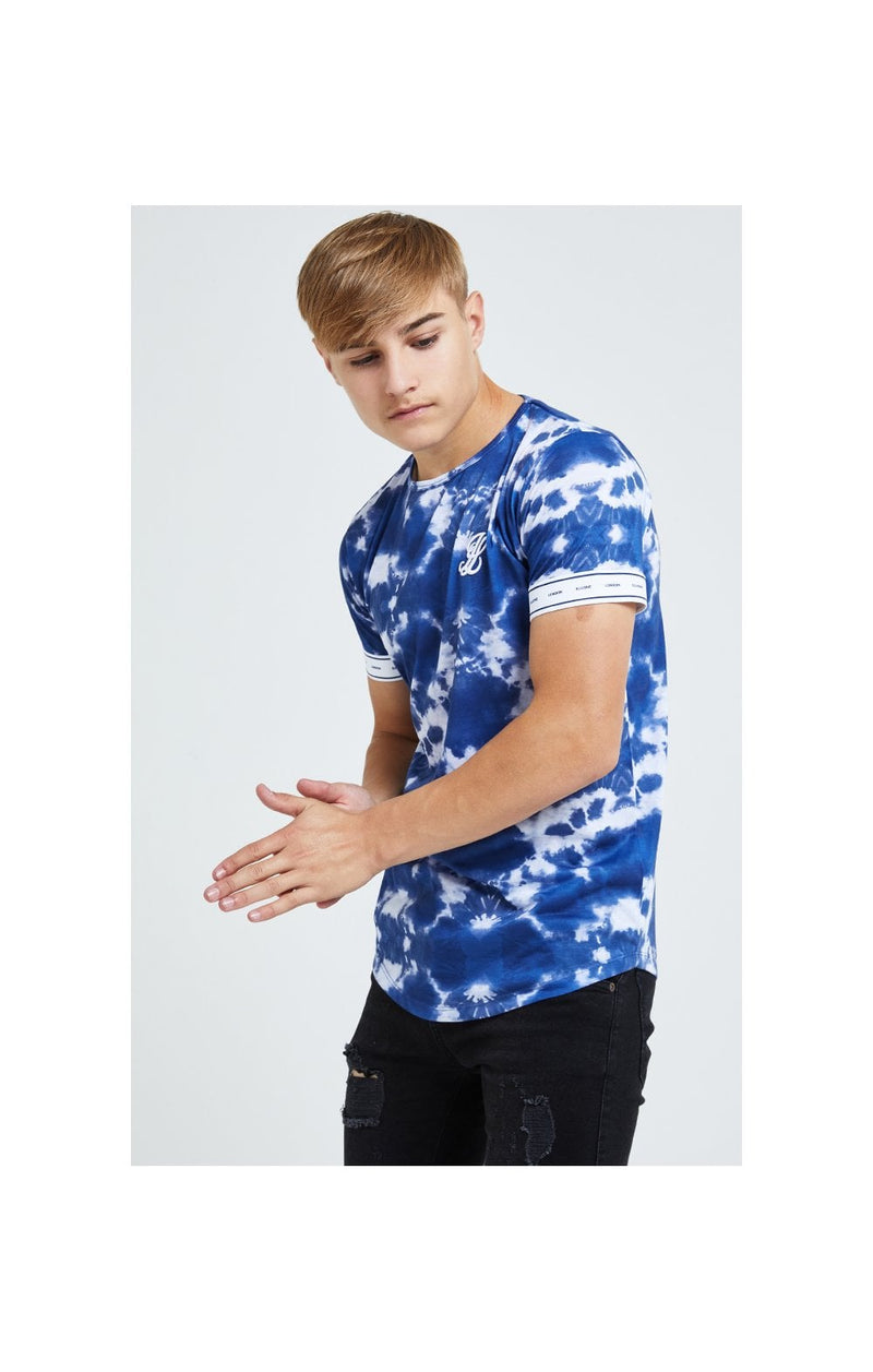 Illusive London Tie Dye Print Tech Tee - Blue & White