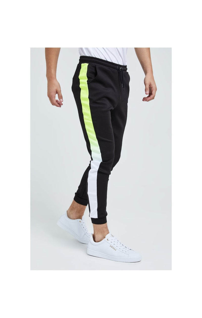 Illusive London Fade Panel Jogger - Black,White & Neon Yellow (1)