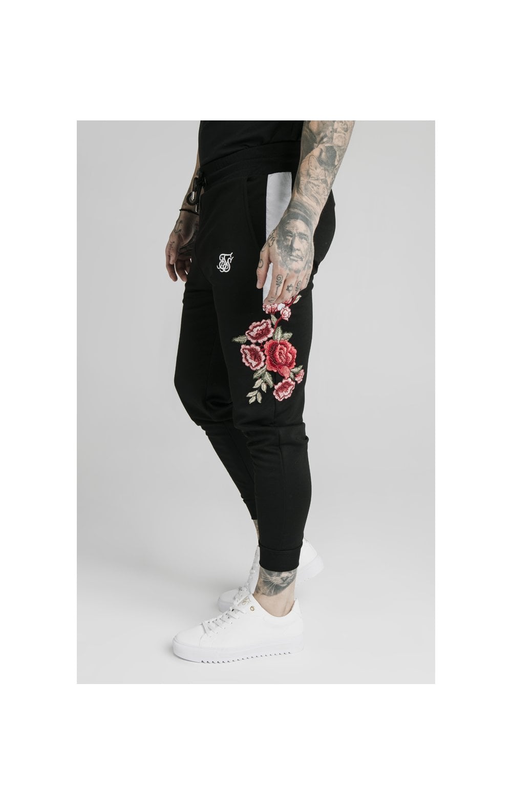 SikSilk Applique Panelled Fitted Joggers - Black (1)