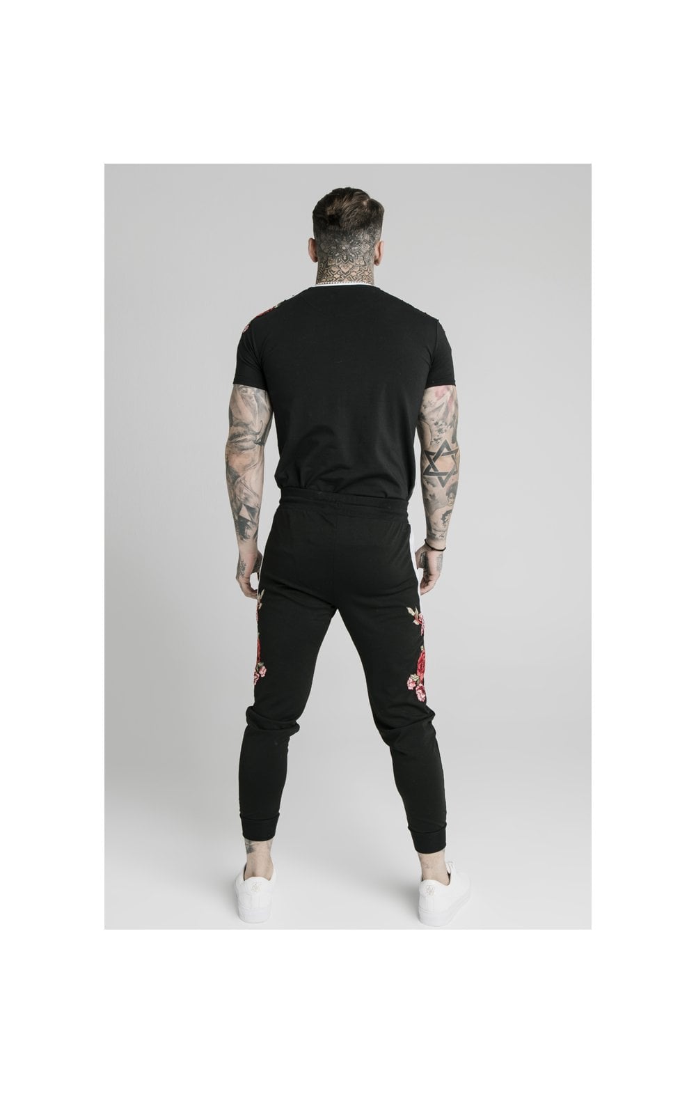 SikSilk Applique Panelled Fitted Joggers - Black (8)