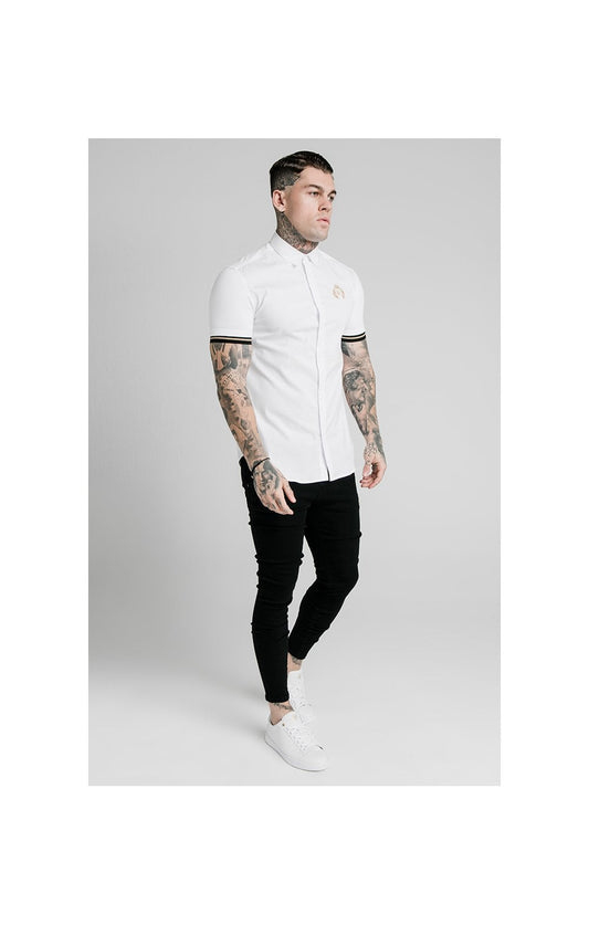 SikSilk S/S Prestige Inset Cuff Shirt - White