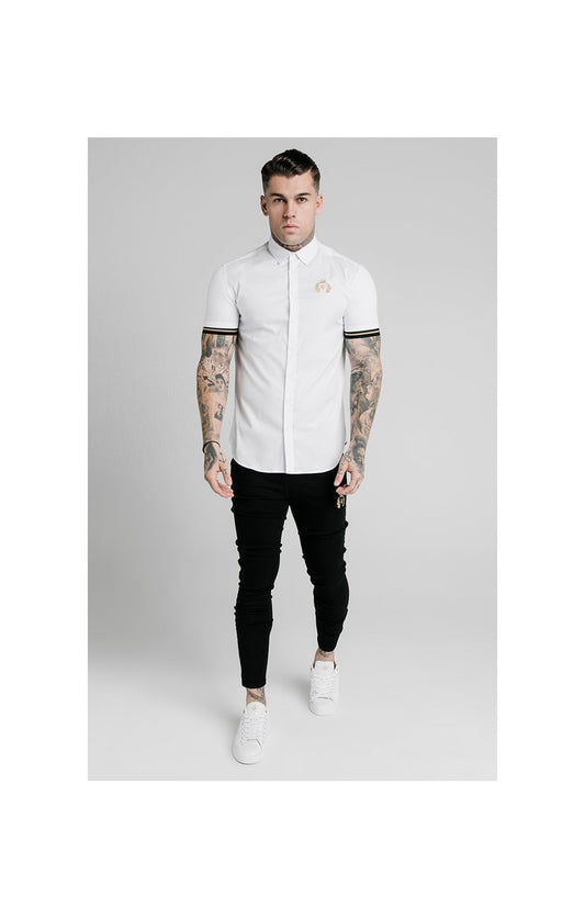 SikSilk S/S Prestige Inset Cuff Shirt - White