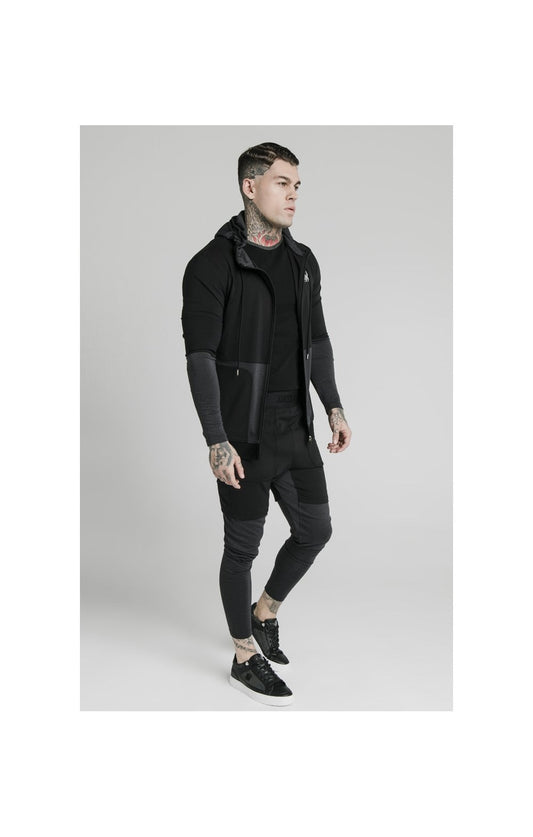 SikSilk Advanced Tech Zip Through Hoodie - Black