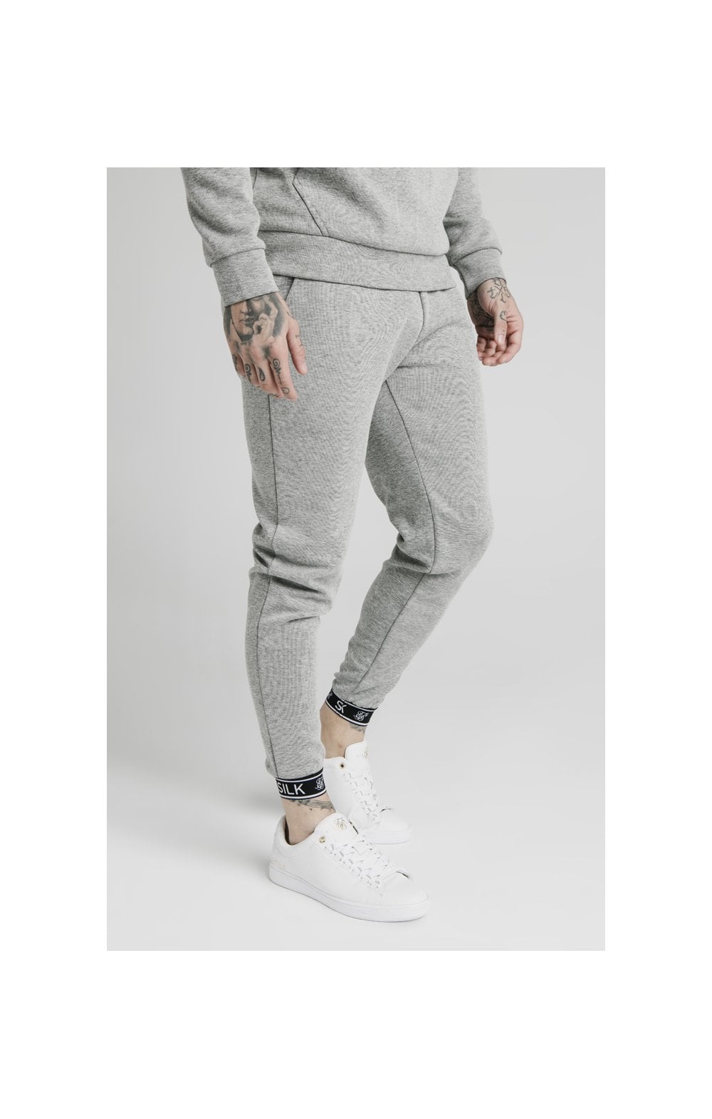 SikSilk Elastic Cuff Jogger - Grey Marl