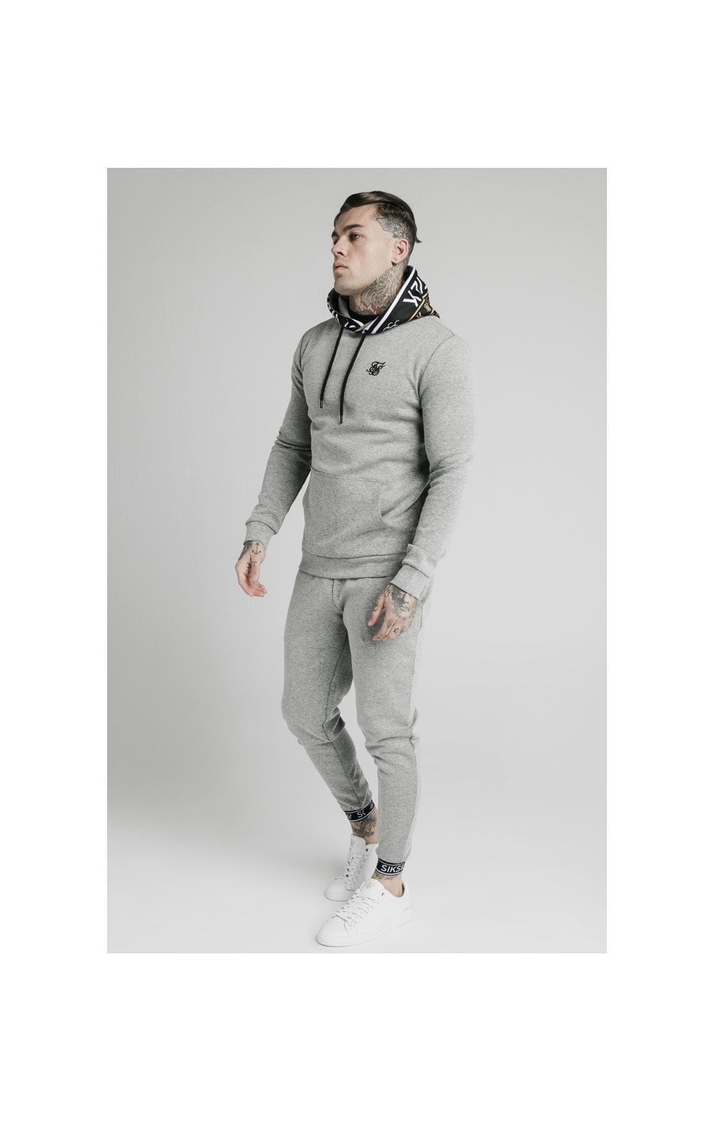 SikSilk Elastic Cuff Jogger - Grey Marl (1)