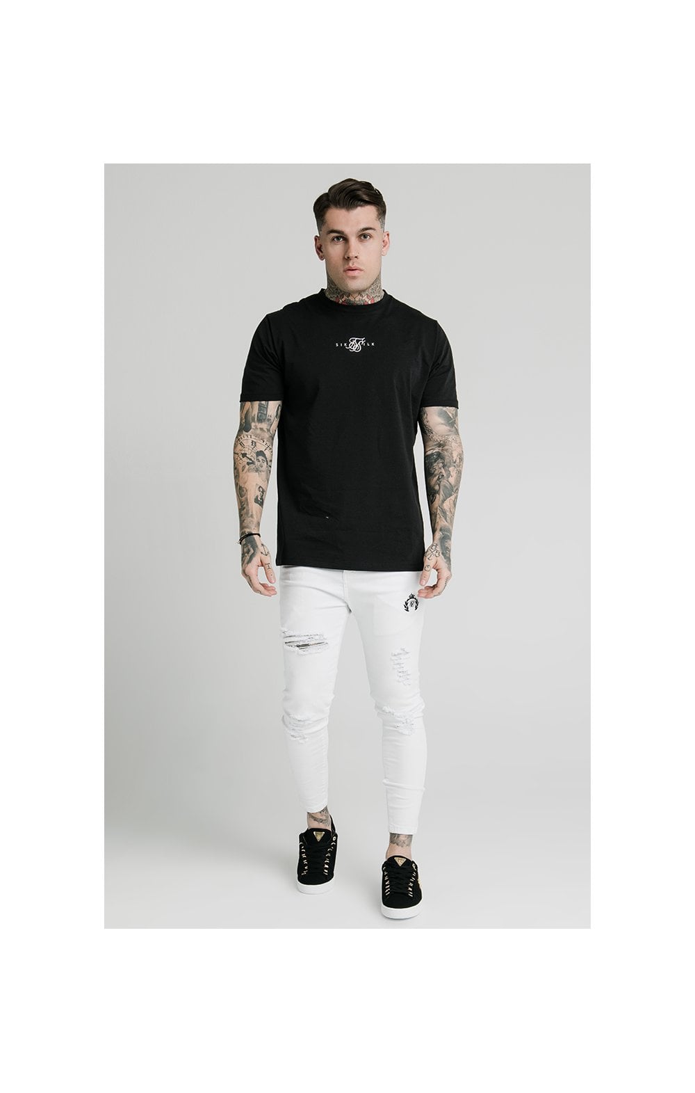 SikSilk Distressed Prestige Skinny Denims - White (4)