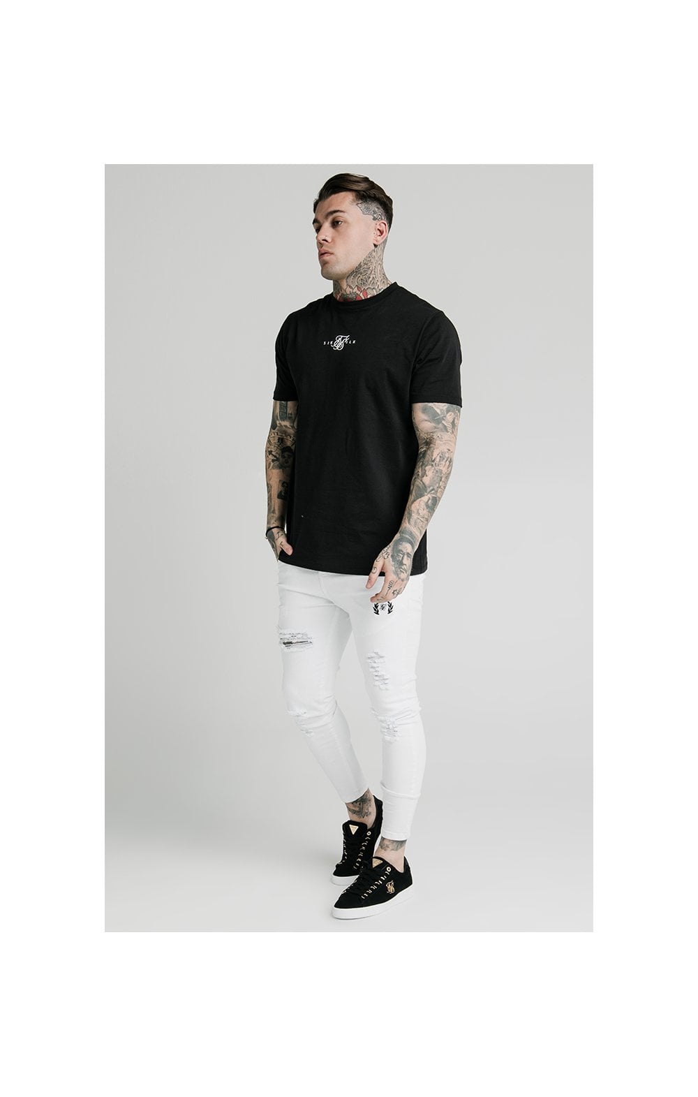 SikSilk Distressed Prestige Skinny Denims - White (5)