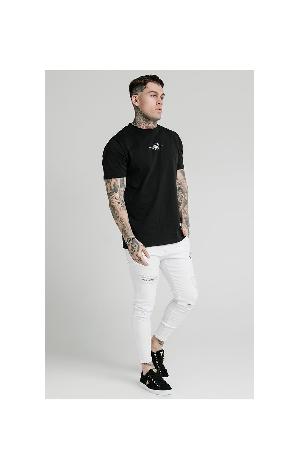 SikSilk Distressed Prestige Skinny Denims - White (6)