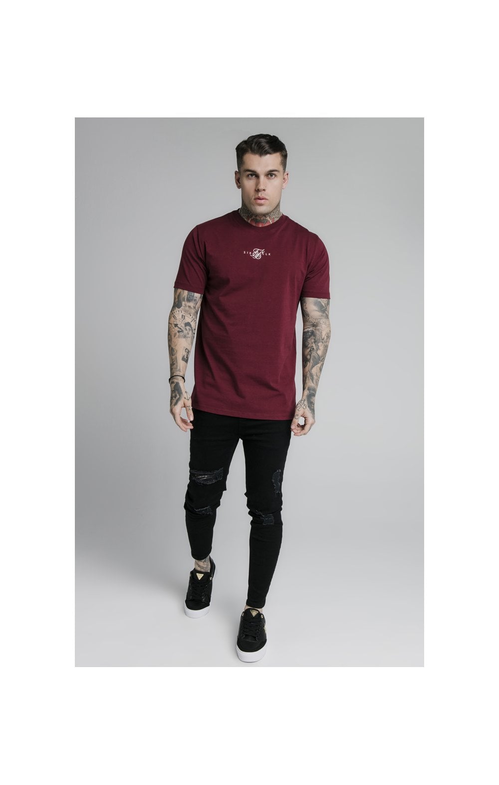 Burgundy Essential Muscle Fit T-Shirt (1)