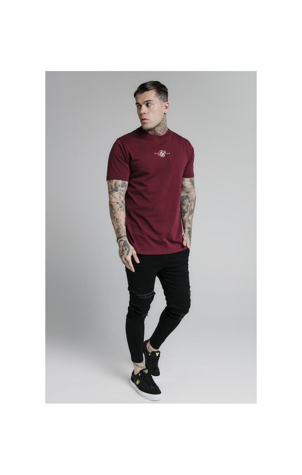 Burgundy Essential Muscle Fit T-Shirt (3)