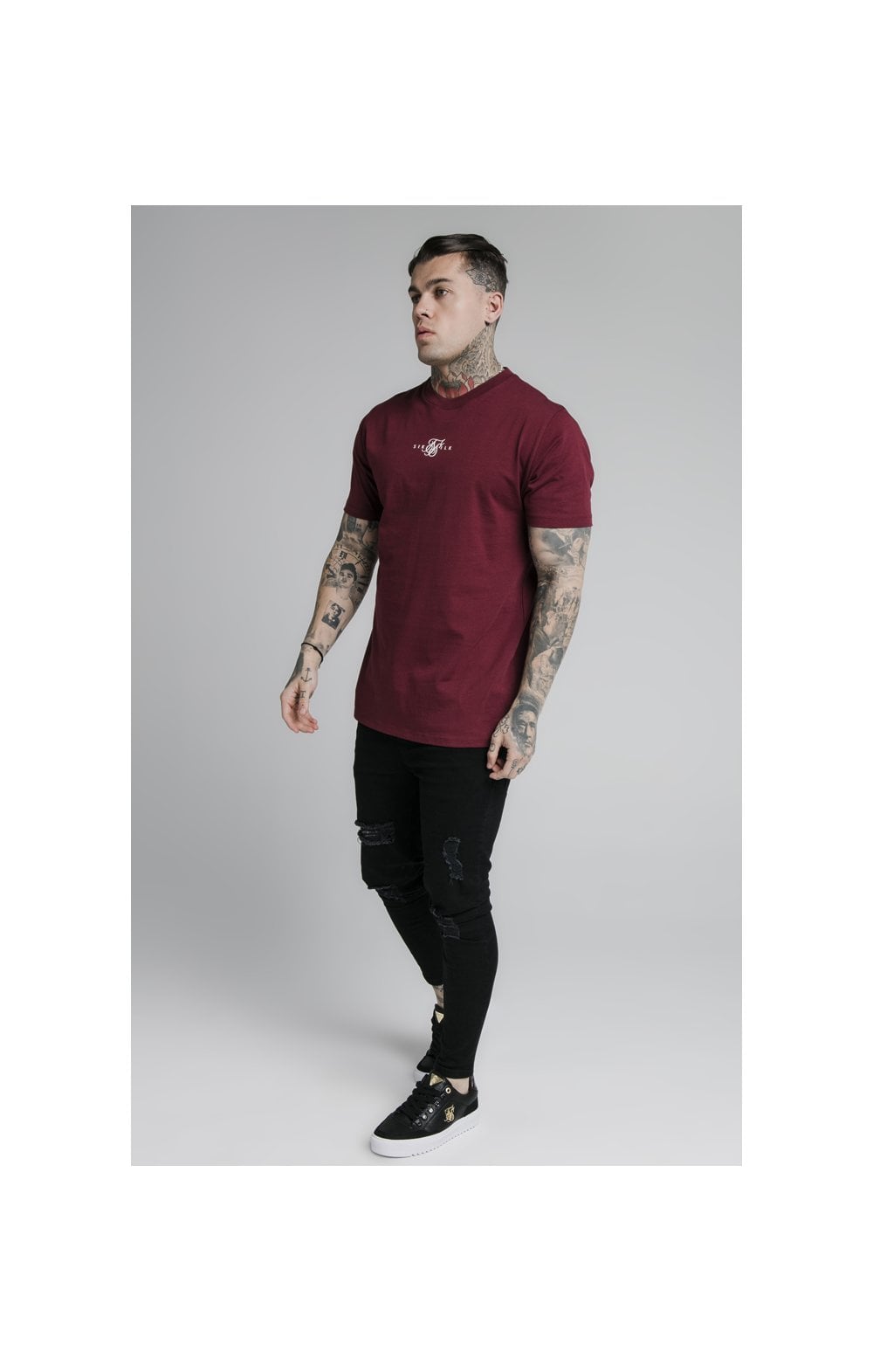 Burgundy Essential Muscle Fit T-Shirt (4)