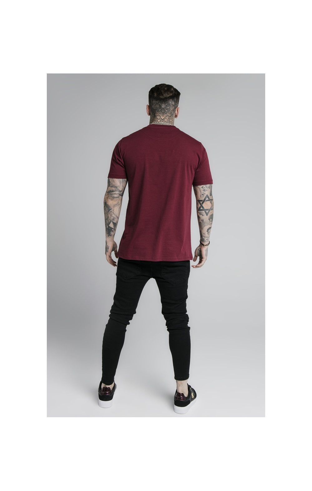 Burgundy Essential Muscle Fit T-Shirt (5)