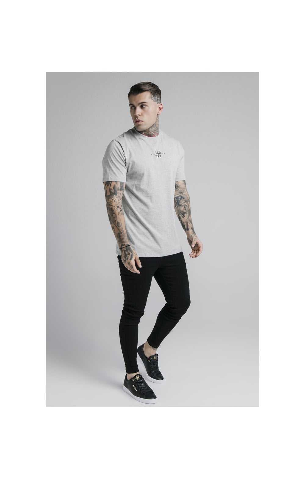 Grey Marl Essential Muscle Fit T-Shirt (2)
