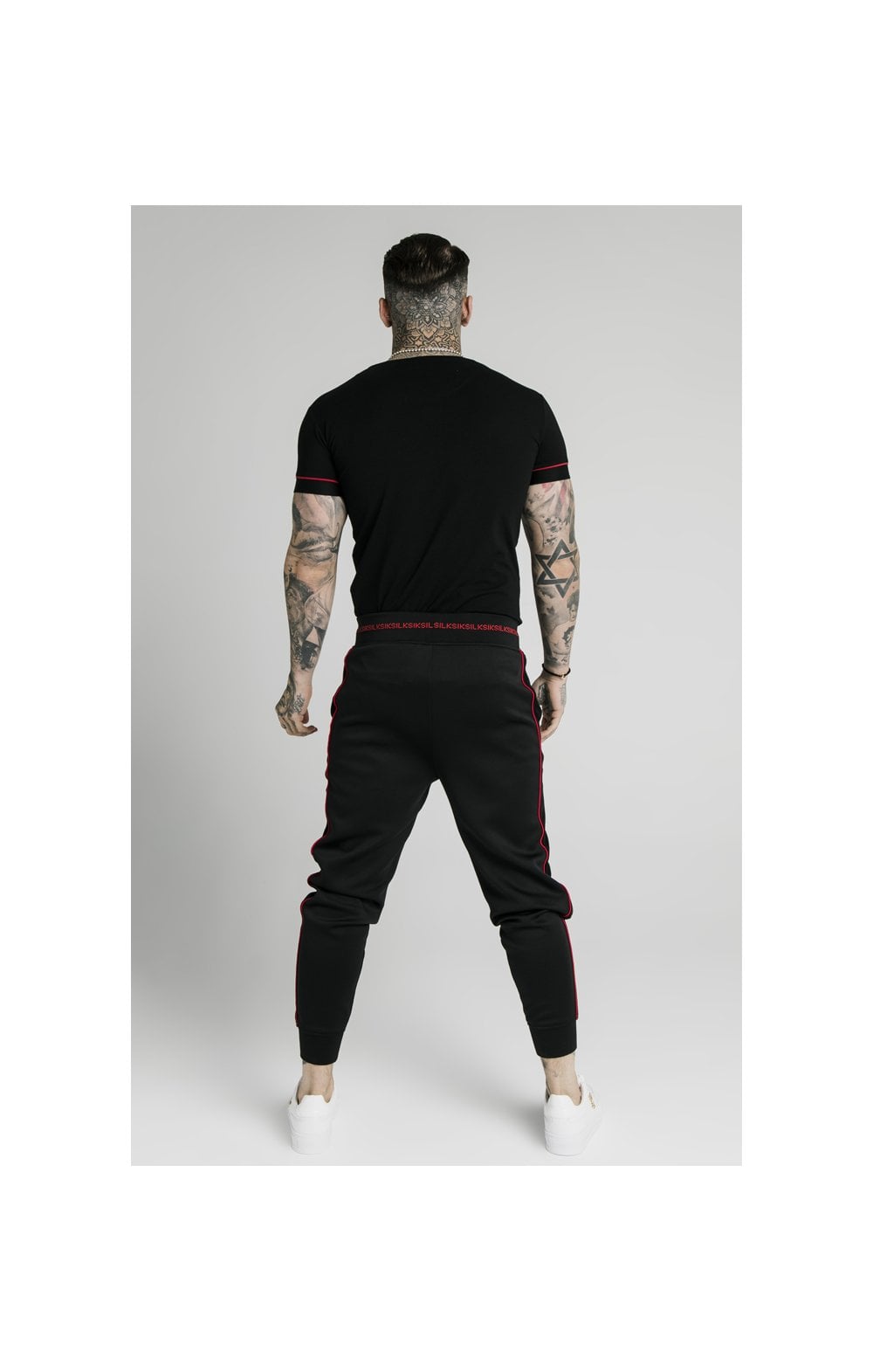 SikSilk Imperial Straight Tech Tee - Black & Red (5)
