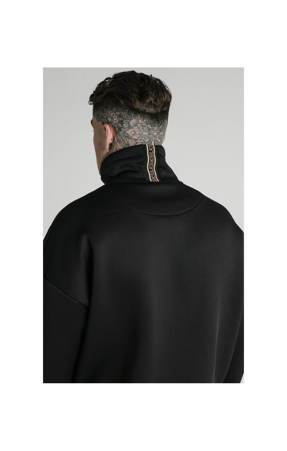 Load image into Gallery viewer, SikSilk Element Quarter Zip Hoodie – Black &amp; Gold (2)