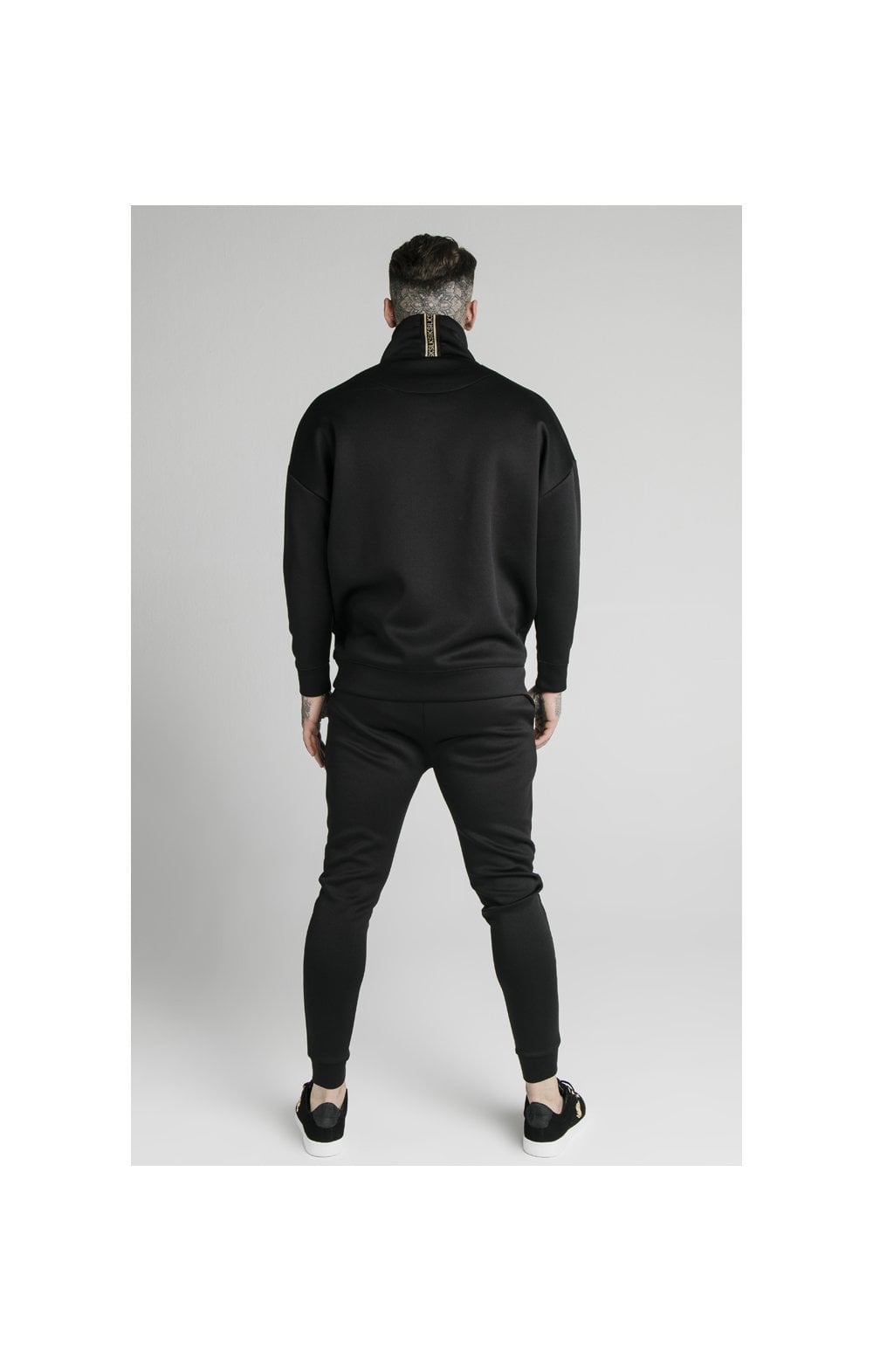 Load image into Gallery viewer, SikSilk Element Quarter Zip Hoodie – Black &amp; Gold (6)